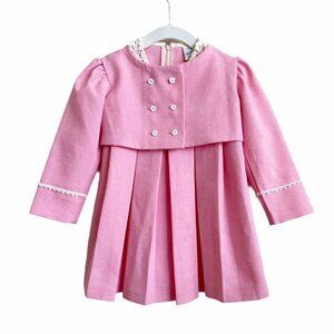 Vintage Pleated Shift Dress w/ Cropped Jacket